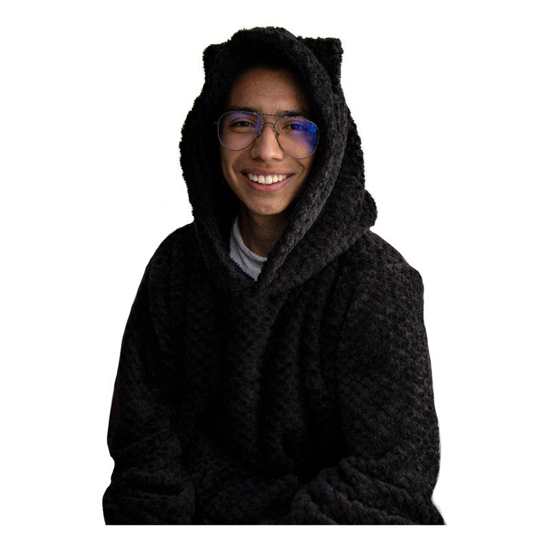 Buzos Hoodie Oversize Con Diseño De Gato